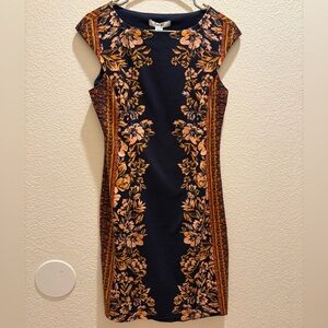 Navy Floral Bodycon Dress